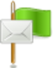 flag green mail icon