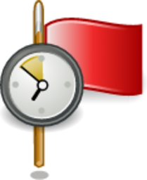 flag red clock icon