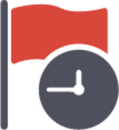 flag red clock icon