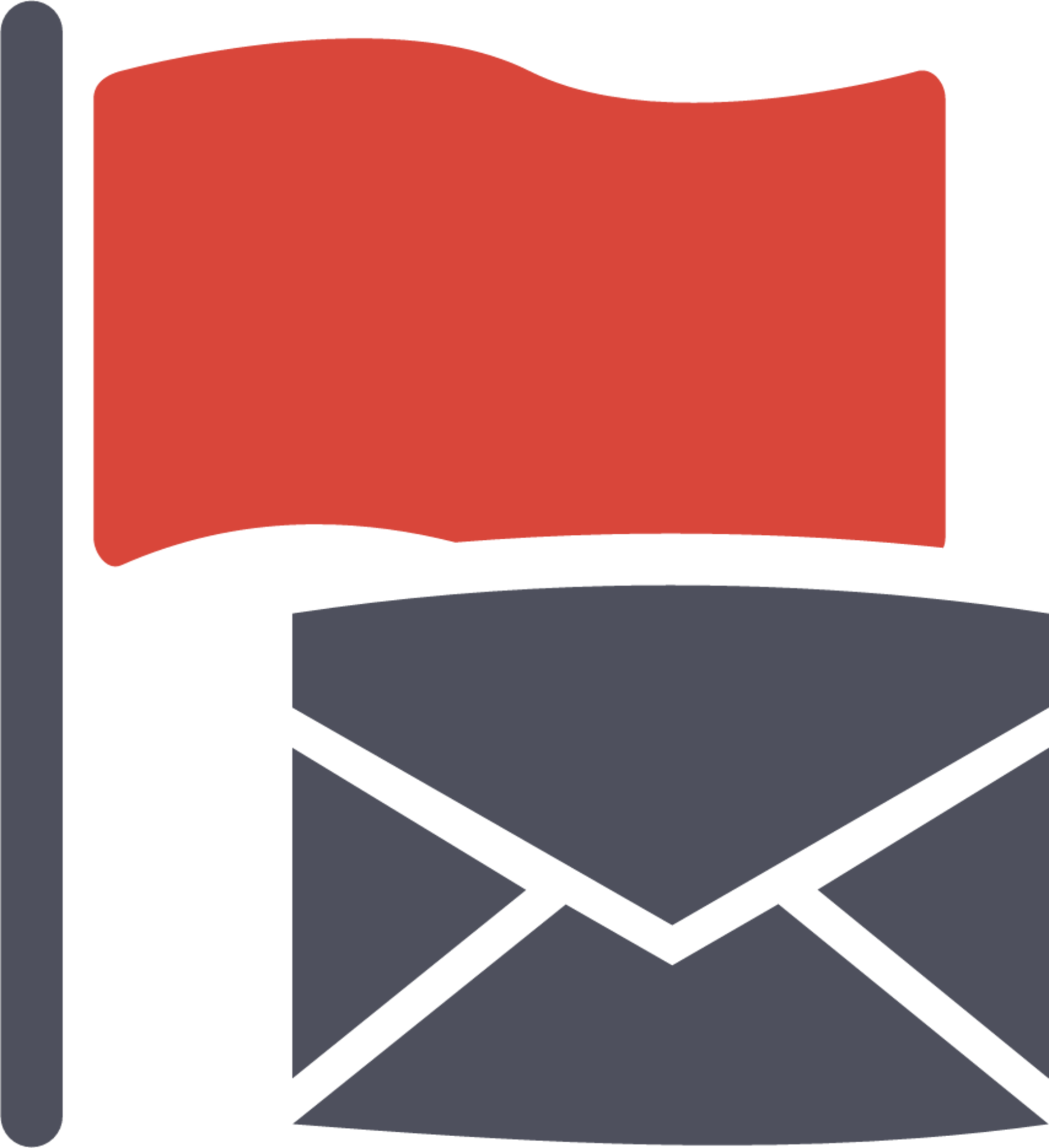 flag red mail icon