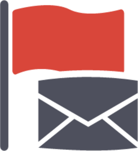 flag red mail icon