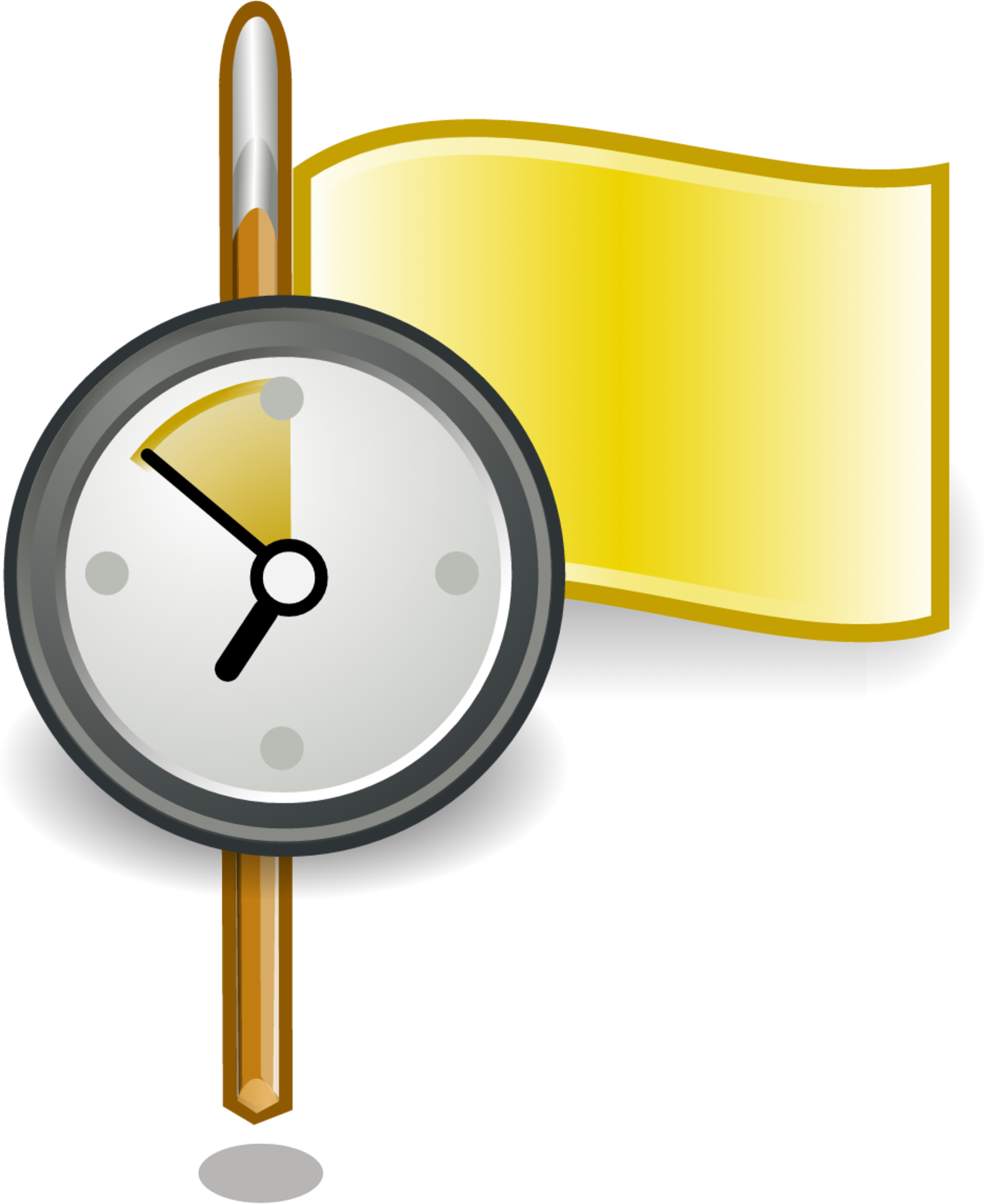 flag yellow clock icon