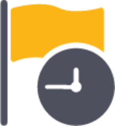 flag yellow clock icon