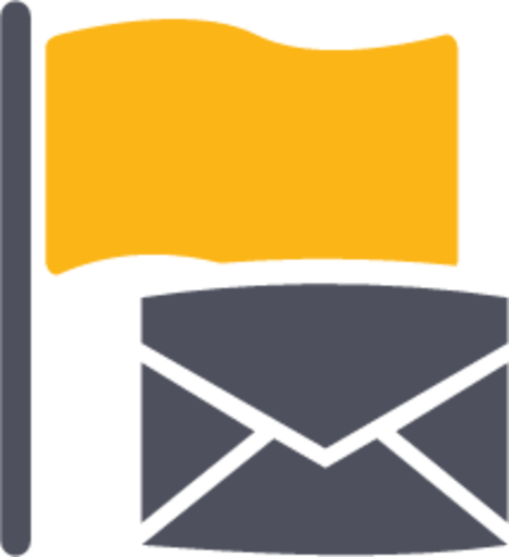 flag yellow mail icon
