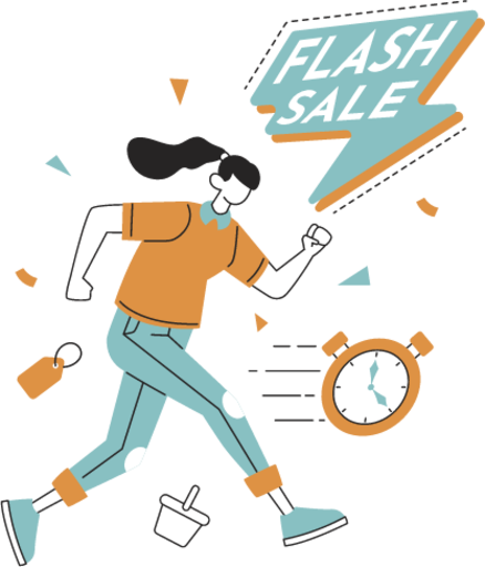 Flash Sale online shopping ecommerce buy buying illustration