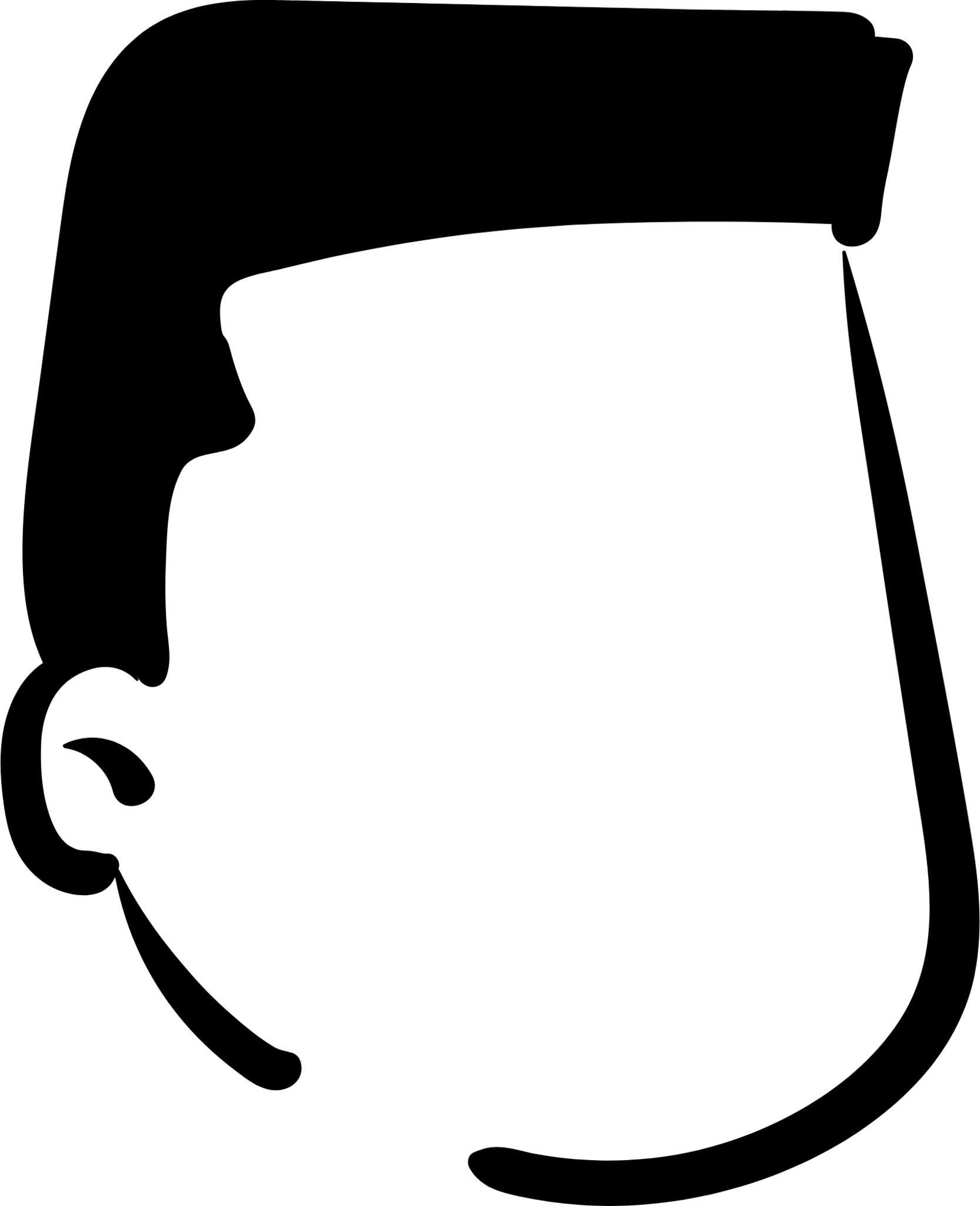 Flat Top hair head illustration