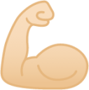 flexed biceps: light skin tone emoji