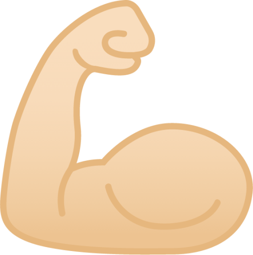 flexed biceps: light skin tone emoji