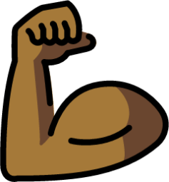 flexed biceps: medium-dark skin tone emoji
