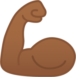 flexed biceps: medium-dark skin tone emoji