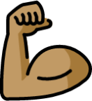 flexed biceps: medium skin tone emoji
