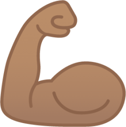 flexed biceps: medium skin tone emoji