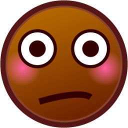 flushed (brown) emoji