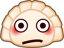 flushed (dumpling) emoji