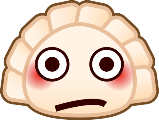 flushed (dumpling) emoji