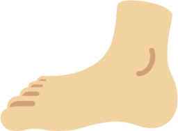 foot: medium-light skin tone emoji