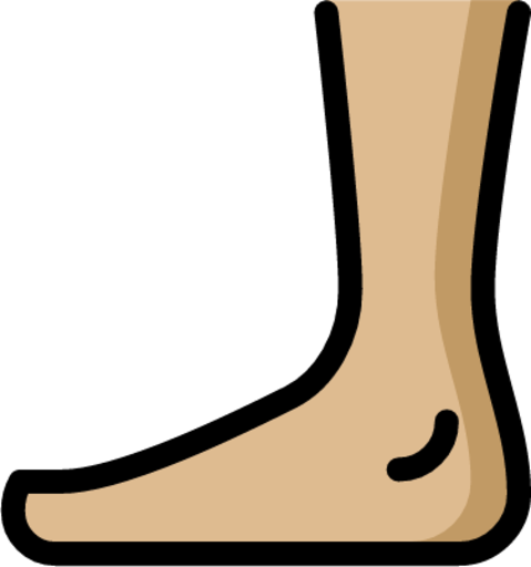 foot: medium-light skin tone emoji