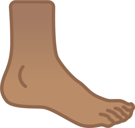 foot: medium skin tone emoji