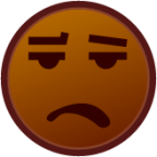 frowning (brown) emoji
