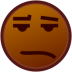 frowning face (brown) emoji