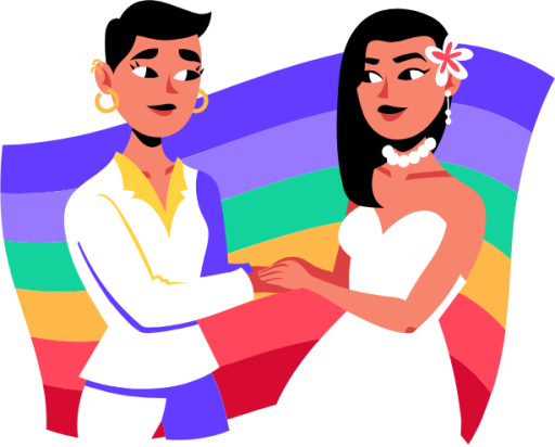 gay wedding ceremony illustration
