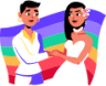 gay wedding ceremony illustration