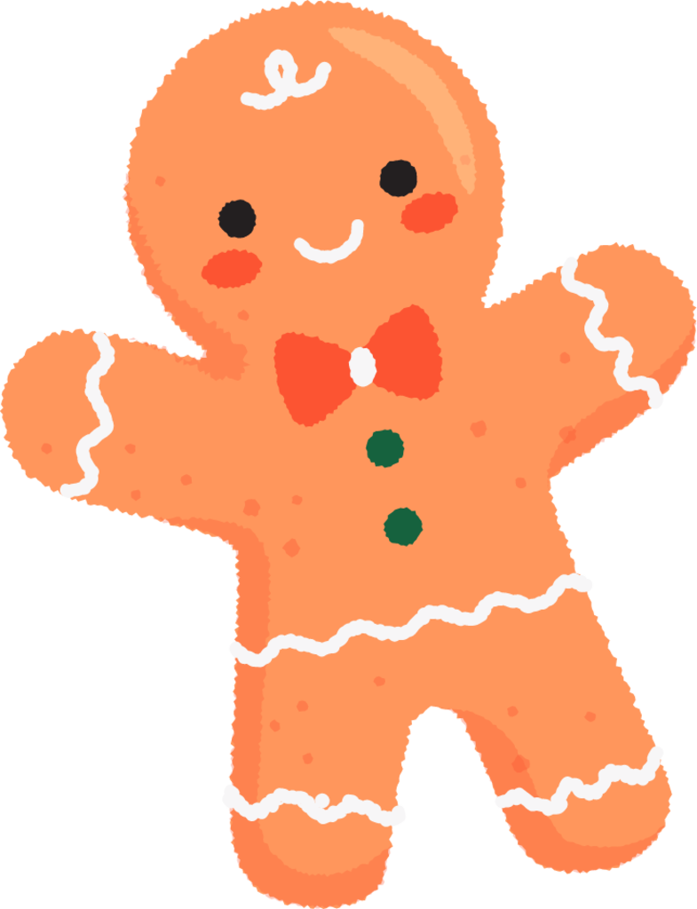Gingerbread man christmas treat candy cartoon illustration