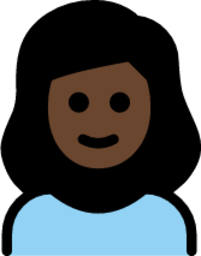girl: dark skin tone emoji