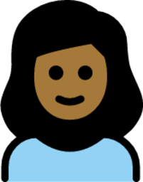 girl: medium-dark skin tone emoji