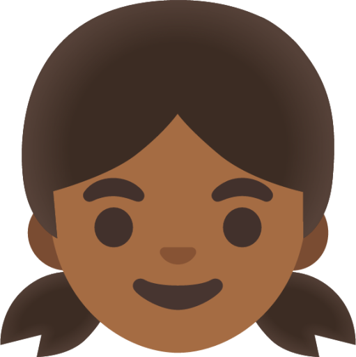 girl: medium-dark skin tone emoji