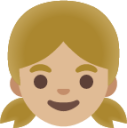 girl: medium-light skin tone emoji