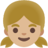 girl: medium-light skin tone emoji
