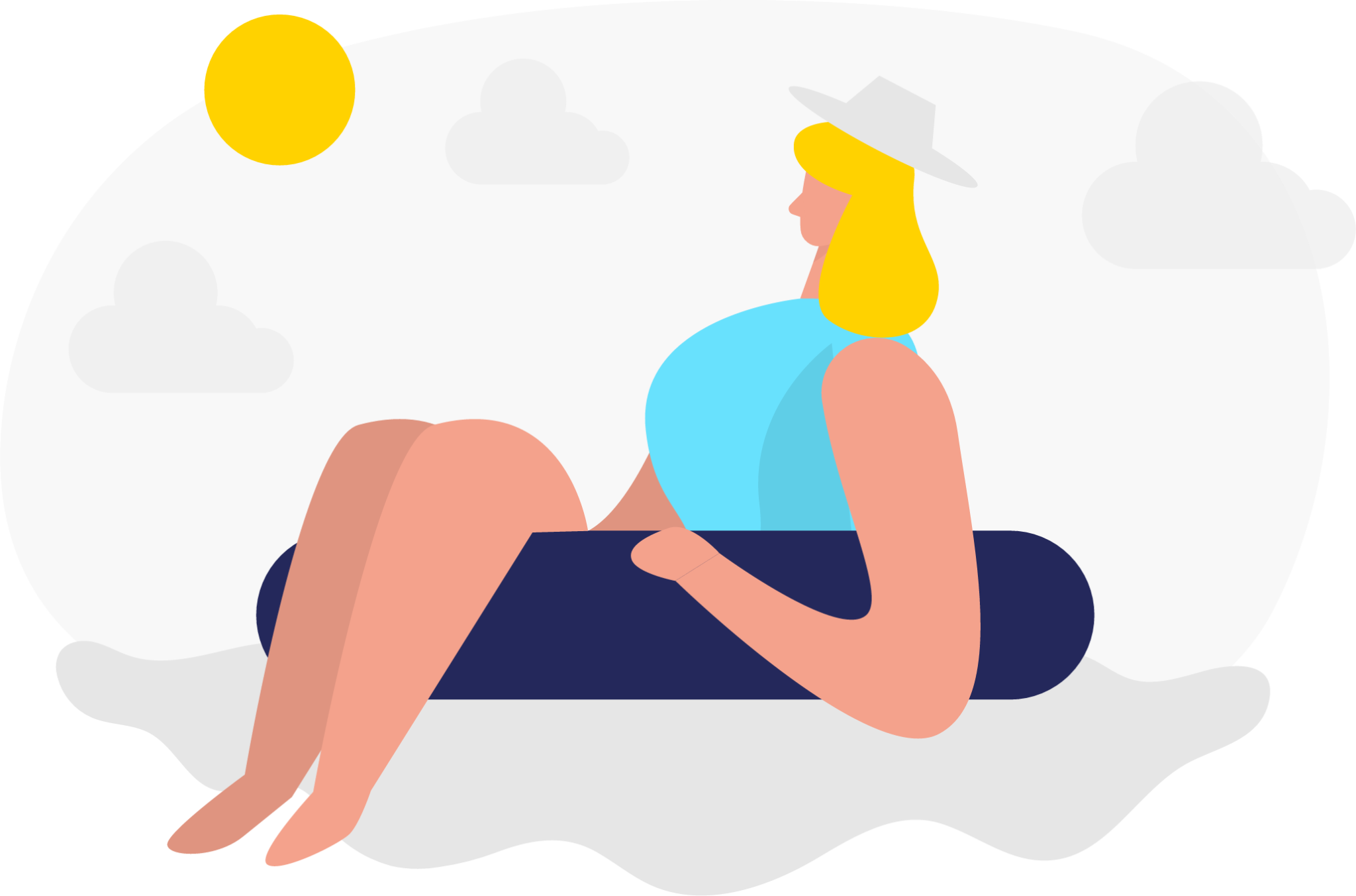 Girl swimming illustration
