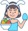 Girl with egg illustration