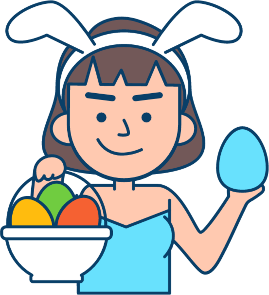 Girl with egg illustration