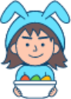 Girl with eggs illustration