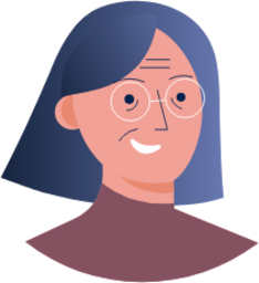 glasses on older person illustration