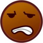 grimacing (brown) emoji