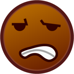 grimacing (brown) emoji