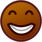 grin (brown) emoji