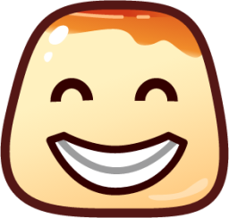 grin (pudding) emoji