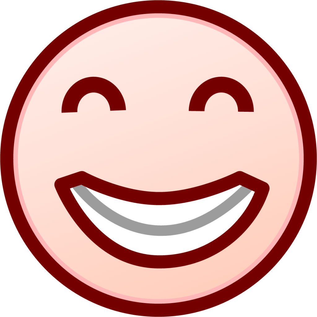 grin (white) emoji
