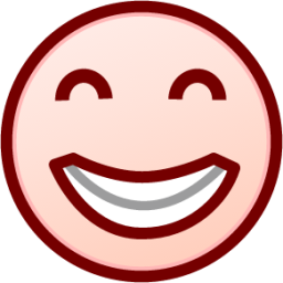 grin (white) emoji