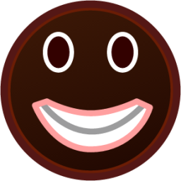grinning (black) emoji