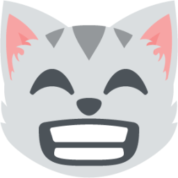 grinning cat face with smiling eyes emoji