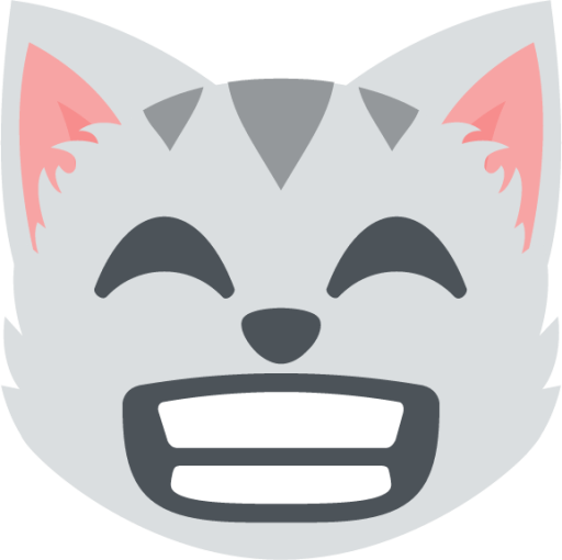 grinning cat face with smiling eyes emoji