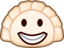 grinning (dumpling) emoji