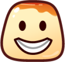 grinning (pudding) emoji
