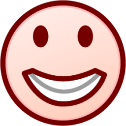 grinning (white) emoji