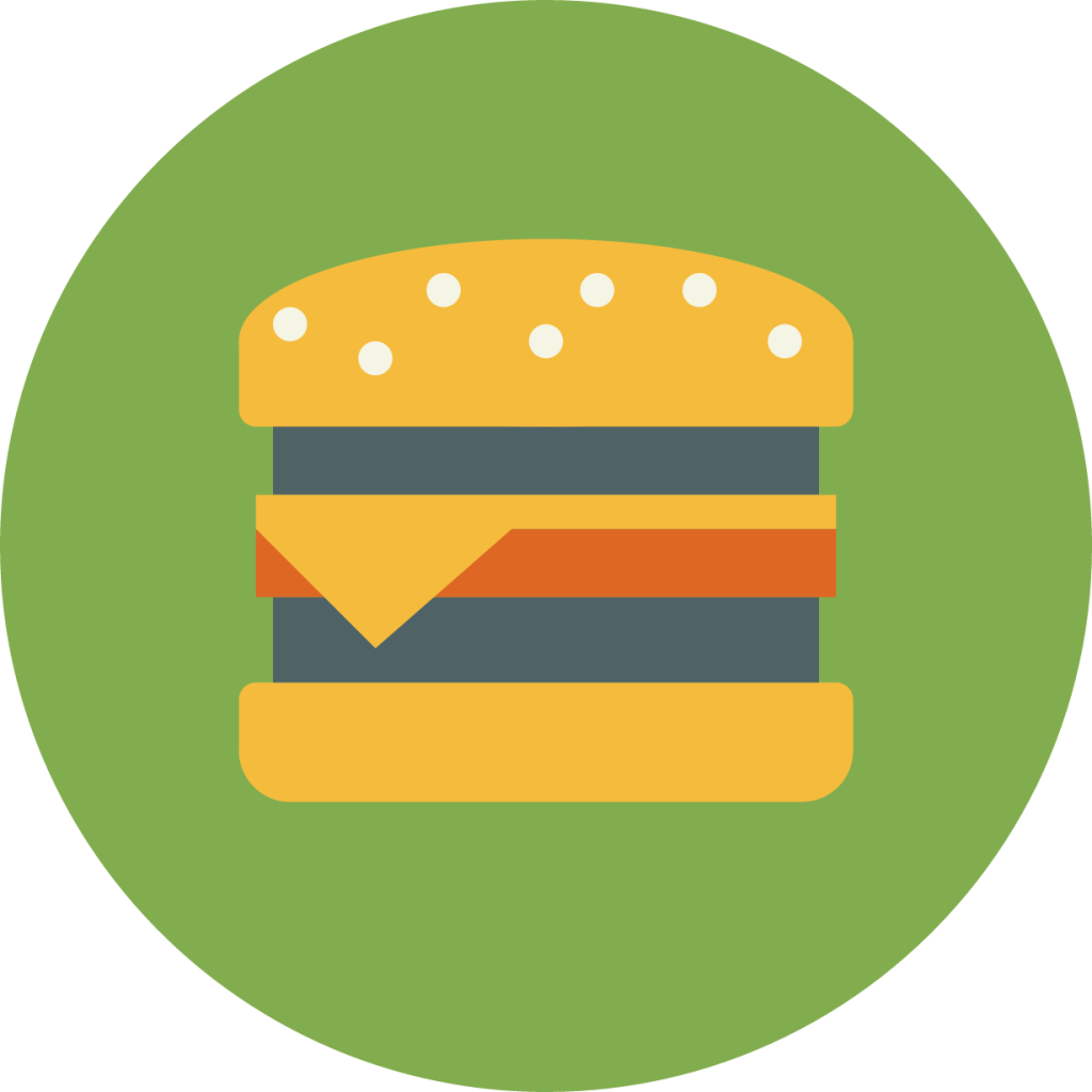 hamburger green food burger icon